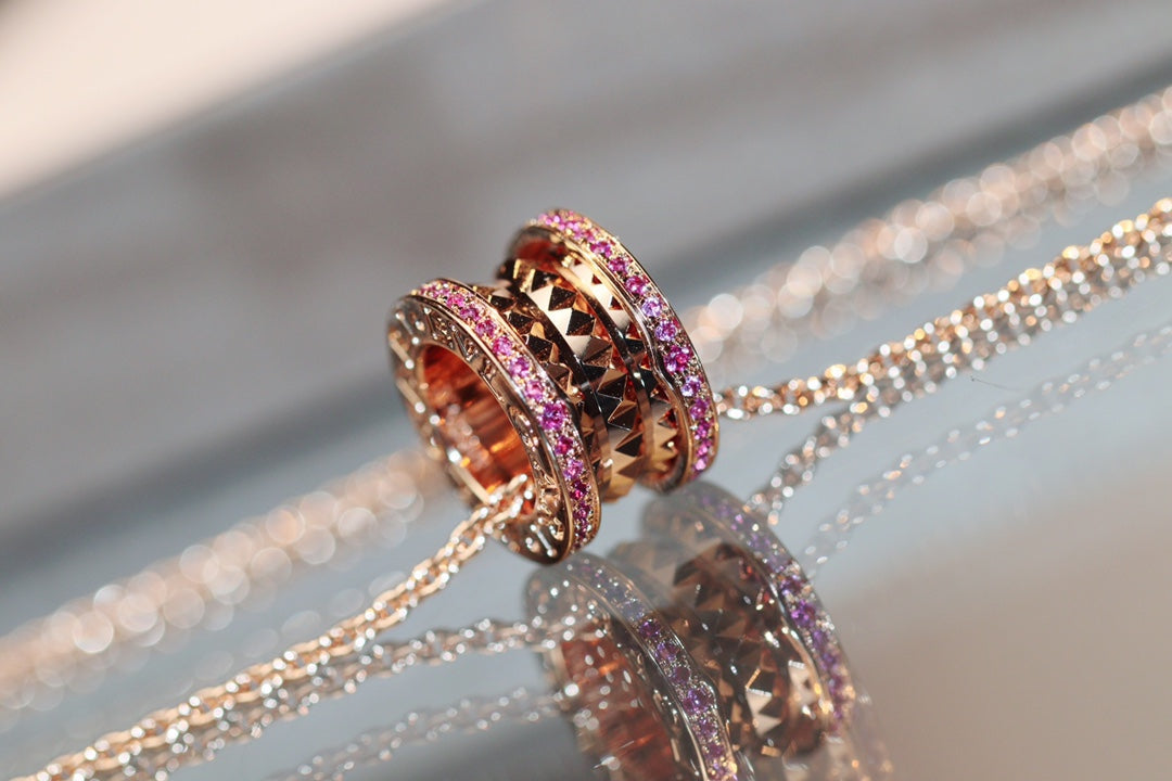 [Star Jewelry]ZERO 1 ROCK PINK GOLD PINK DIAMOND NECKLACE