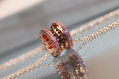 [Star Jewelry]ZERO 1 ROCK PINK GOLD PINK DIAMOND NECKLACE