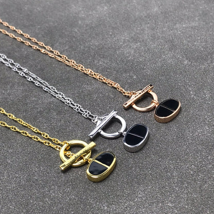 [Star Jewelry]CHAINE VERSO BLACK CERAMIC  NECKLACE