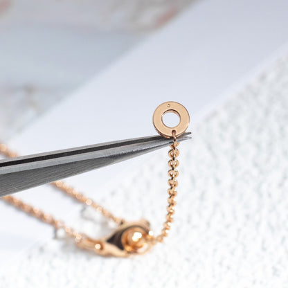 [Star Jewelry]ZERO 1 WHITE CERAMIC PINK GOLD DIAMOND NECKLACE