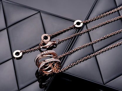 [Star Jewelry]ZERO 1 PINK GOLD DIAMOND OPEN NECKLACE