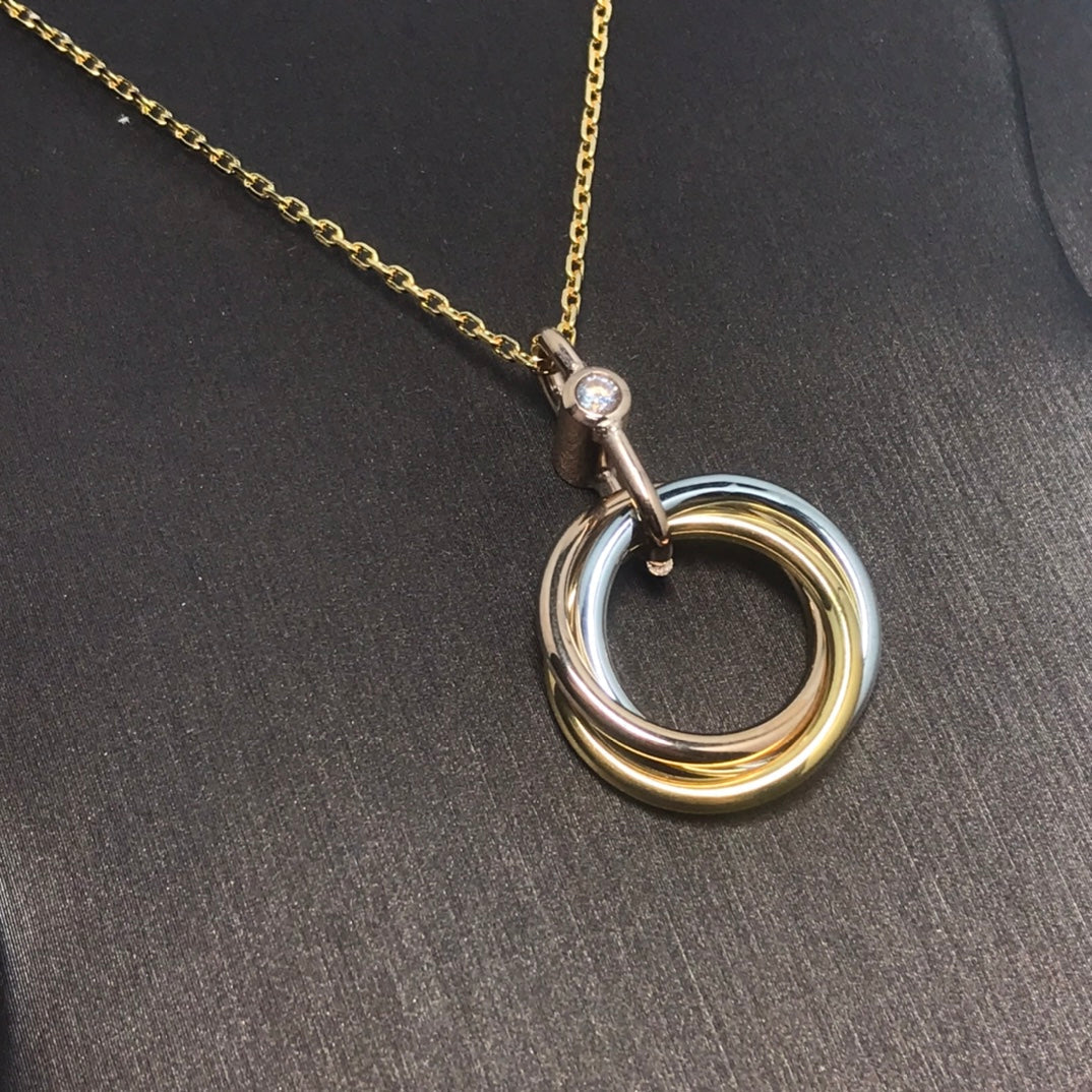 [Star Jewelry]TRINITY SILVER GOLD PINK GOLD NECKLACE