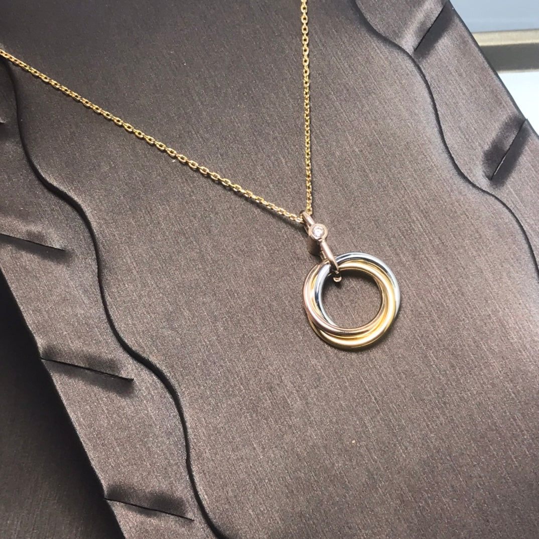[Star Jewelry]TRINITY SILVER GOLD PINK GOLD NECKLACE