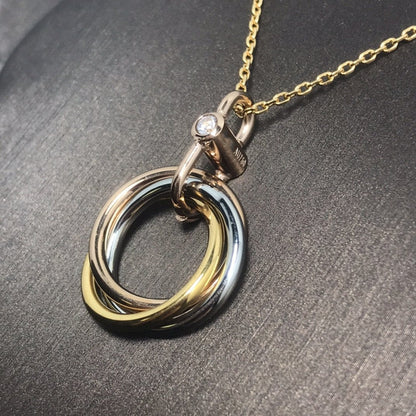 [Star Jewelry]TRINITY SILVER GOLD PINK GOLD NECKLACE