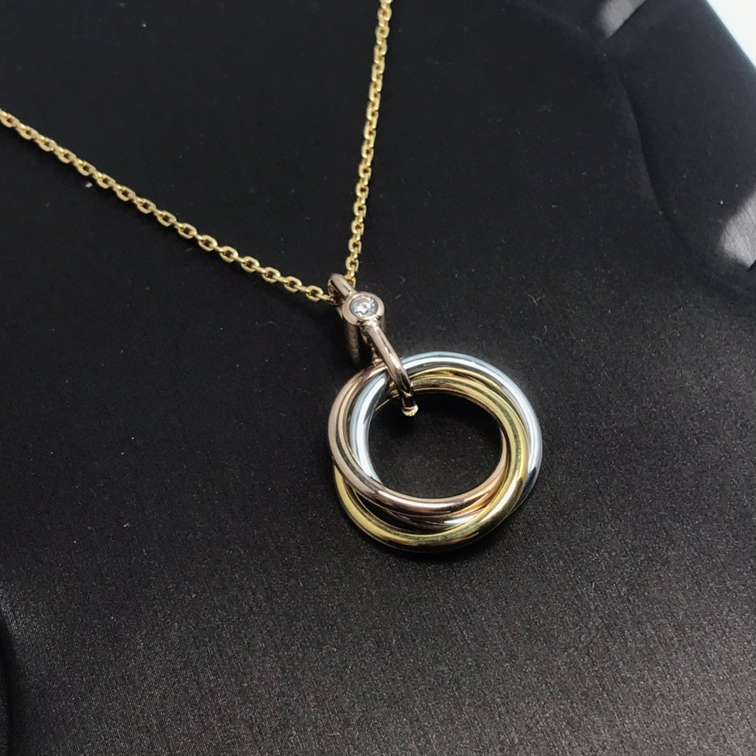 [Star Jewelry]TRINITY SILVER GOLD PINK GOLD NECKLACE