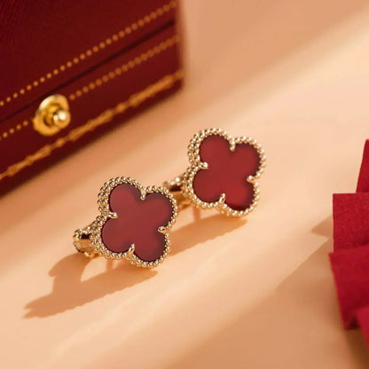 [Star Jewelry]CLOVER MEDIUM 1 MOTIFS CARNELIAN  EARRINGS