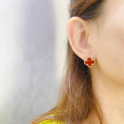 [Star Jewelry]CLOVER MEDIUM 1 MOTIFS CARNELIAN  EARRINGS