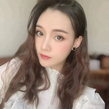 [Star Jewelry]CLOVER MEDIUM 1 MOTIFS  ONYX STUD EARRINGS