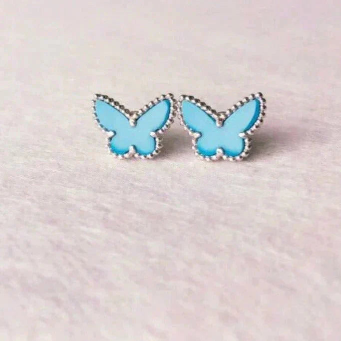 [Star Jewelry]BUTTERFLY TURQUOISE EARRINGS SILVER