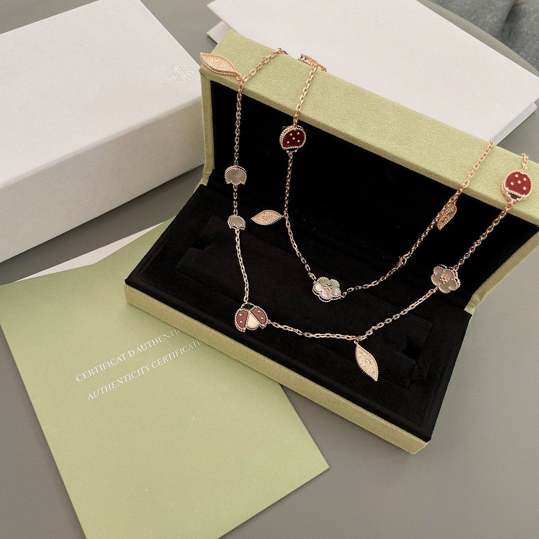 [Star Jewelry]LUCKY SPRING 15 MOTIFS ROSE GOLD NECKLACE