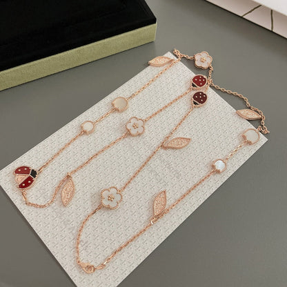 [Star Jewelry]LUCKY SPRING 15 MOTIFS ROSE GOLD NECKLACE