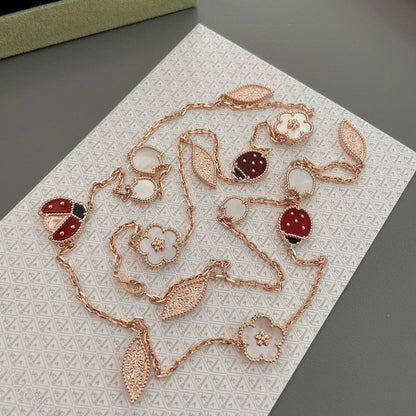 [Star Jewelry]LUCKY SPRING 15 MOTIFS ROSE GOLD NECKLACE