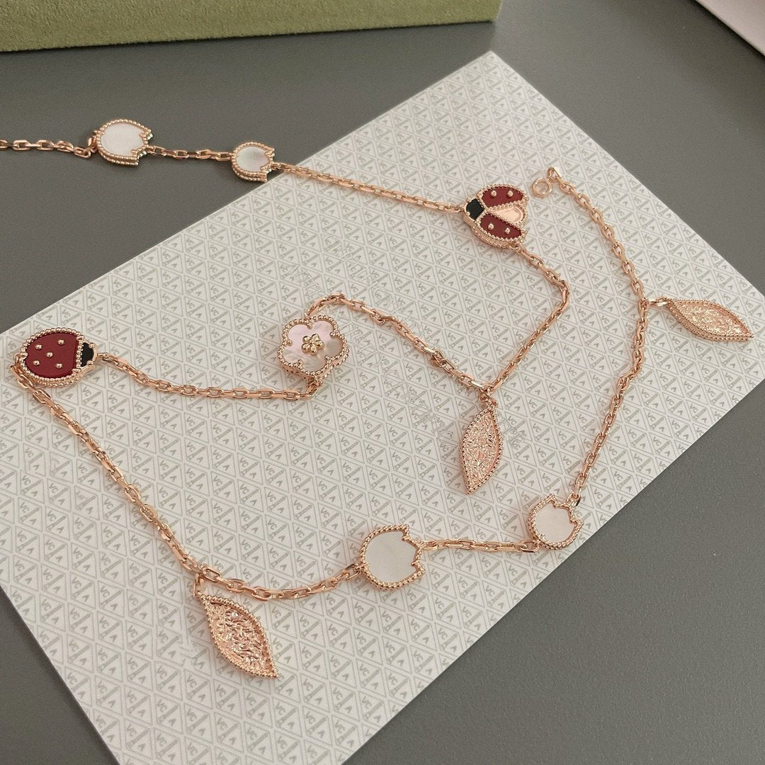 [Star Jewelry]LUCKY SPRING 15 MOTIFS ROSE GOLD NECKLACE