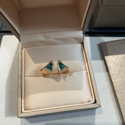 [Star Jewelry]DREAM MALACHITE DIAMOND OPEN RING