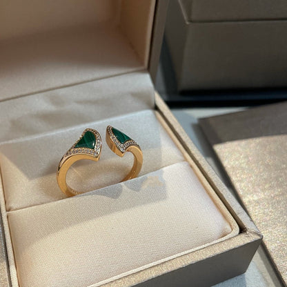 [Star Jewelry]DREAM MALACHITE DIAMOND OPEN RING