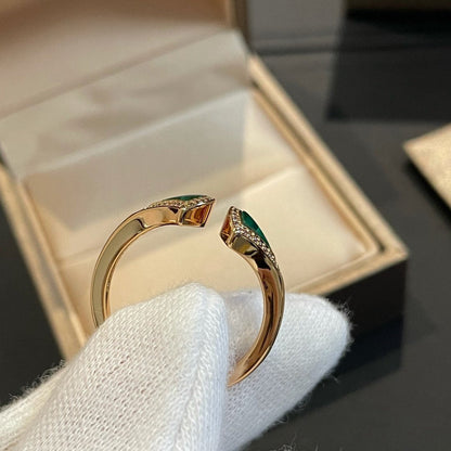 [Star Jewelry]DREAM MALACHITE DIAMOND OPEN RING