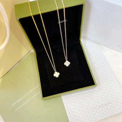 [Star Jewelry]CLOVER MINI 9.5MM WHITE MOTHER-OF-PEARL NECKLACE
