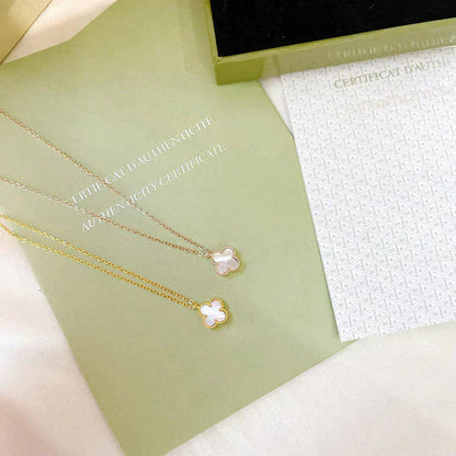 [Star Jewelry]CLOVER MINI 9.5MM WHITE MOTHER-OF-PEARL NECKLACE