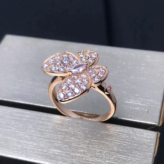 [Star Jewelry]BUTTERFLY PINK GOLD DIAMOND RING
