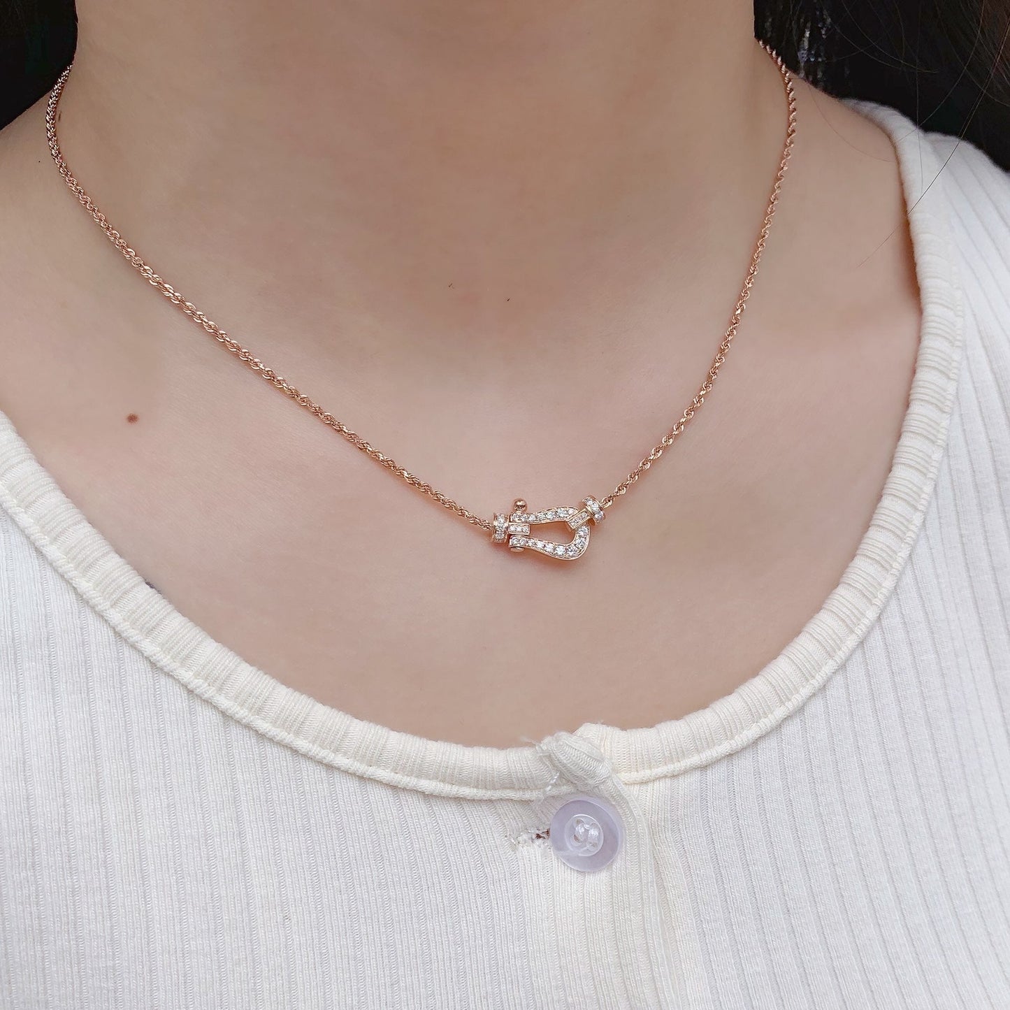 [Star Jewelry]FORCE 10 PINK GOLD DIAMOND NECKLACE