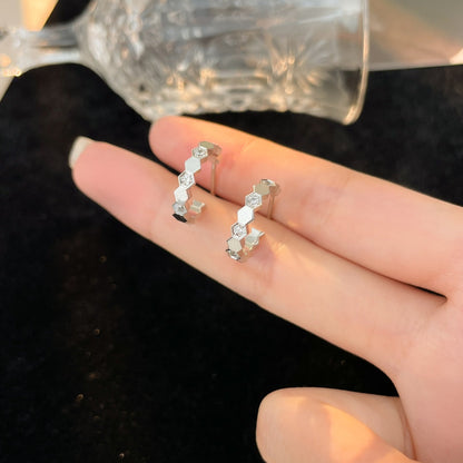 [Star Jewelry]BEE LOVE DIAMOND HOOP EARRINGS