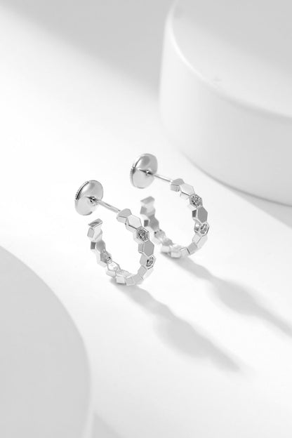 [Star Jewelry]BEE LOVE DIAMOND HOOP EARRINGS