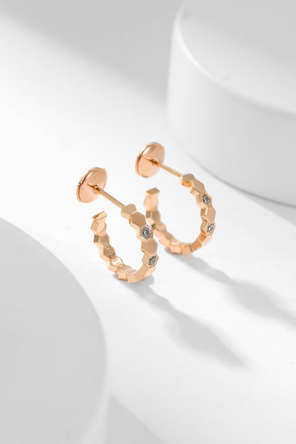 [Star Jewelry]BEE LOVE DIAMOND HOOP EARRINGS