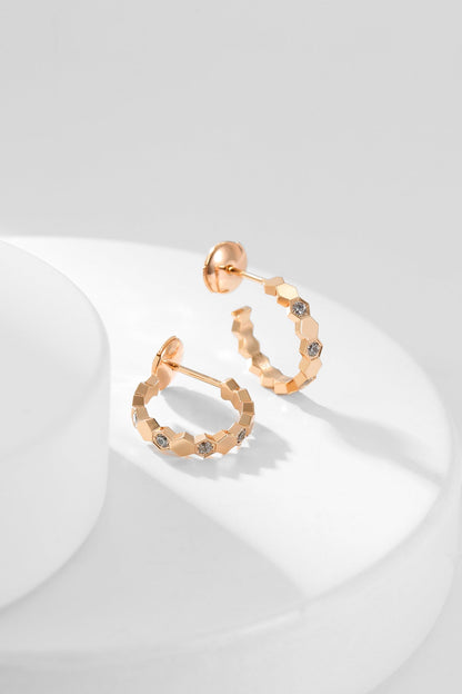 [Star Jewelry]BEE LOVE DIAMOND HOOP EARRINGS
