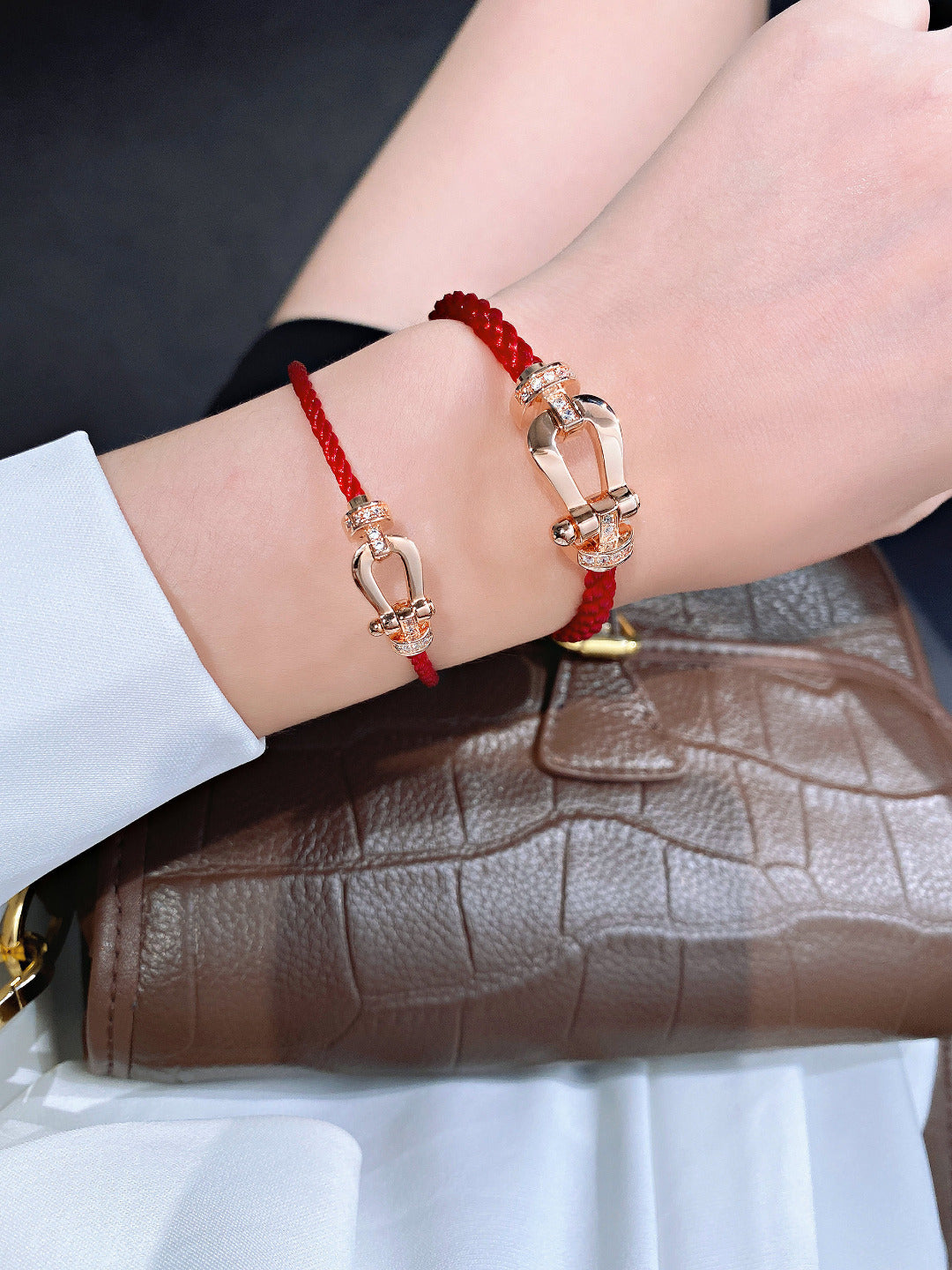 [Star Jewelry]FORCE 10 HALF DIAMOND PINK GOLD RED CORDERI LARGE AND MEDIUM MODEL