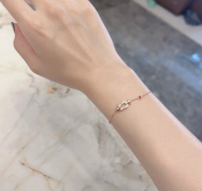 [Star Jewelry]FORCE 10 DIAMOND CHAIN LINK PINK GOLD BRACELET