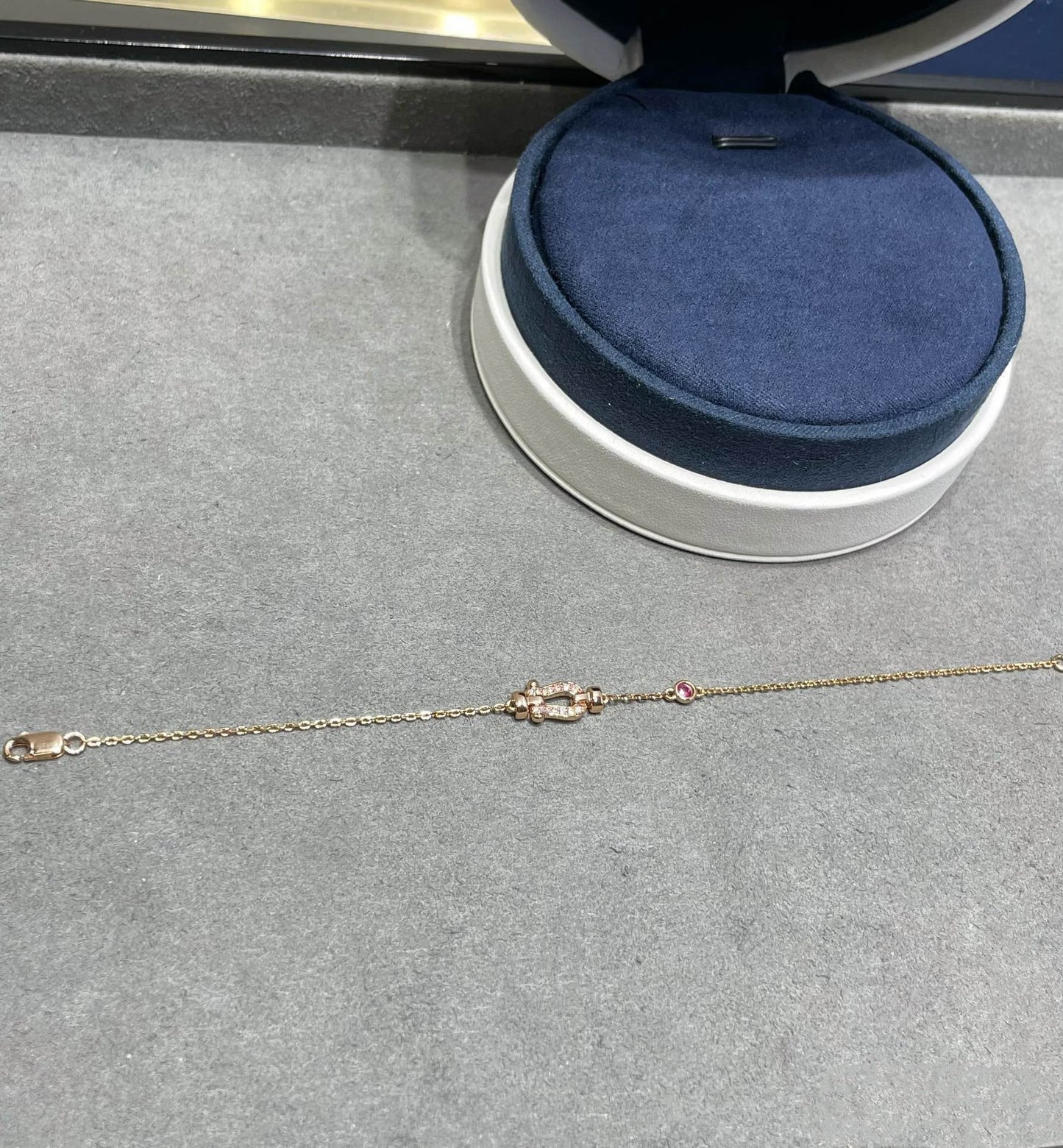 [Star Jewelry]FORCE 10 DIAMOND CHAIN LINK PINK GOLD BRACELET