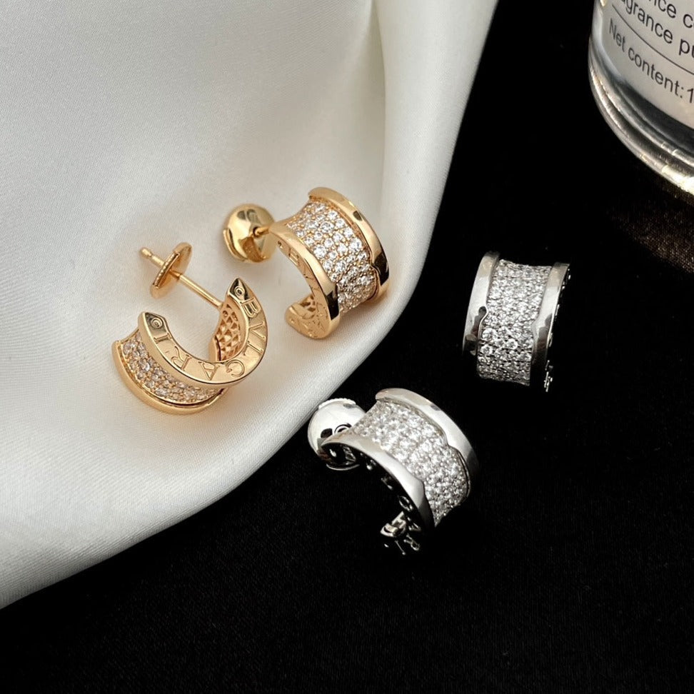 [Star Jewelry]ZERO 1 DIAMOND PAVED EARRINGS