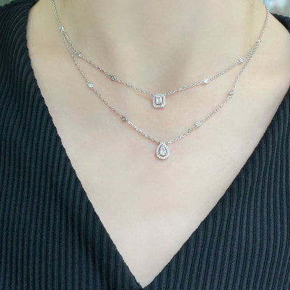 [Stars Jewelry]MY TWIN 2 ROW DIAMOND NECKLACE