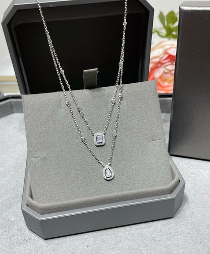 [Stars Jewelry]MY TWIN 2 ROW DIAMOND NECKLACE