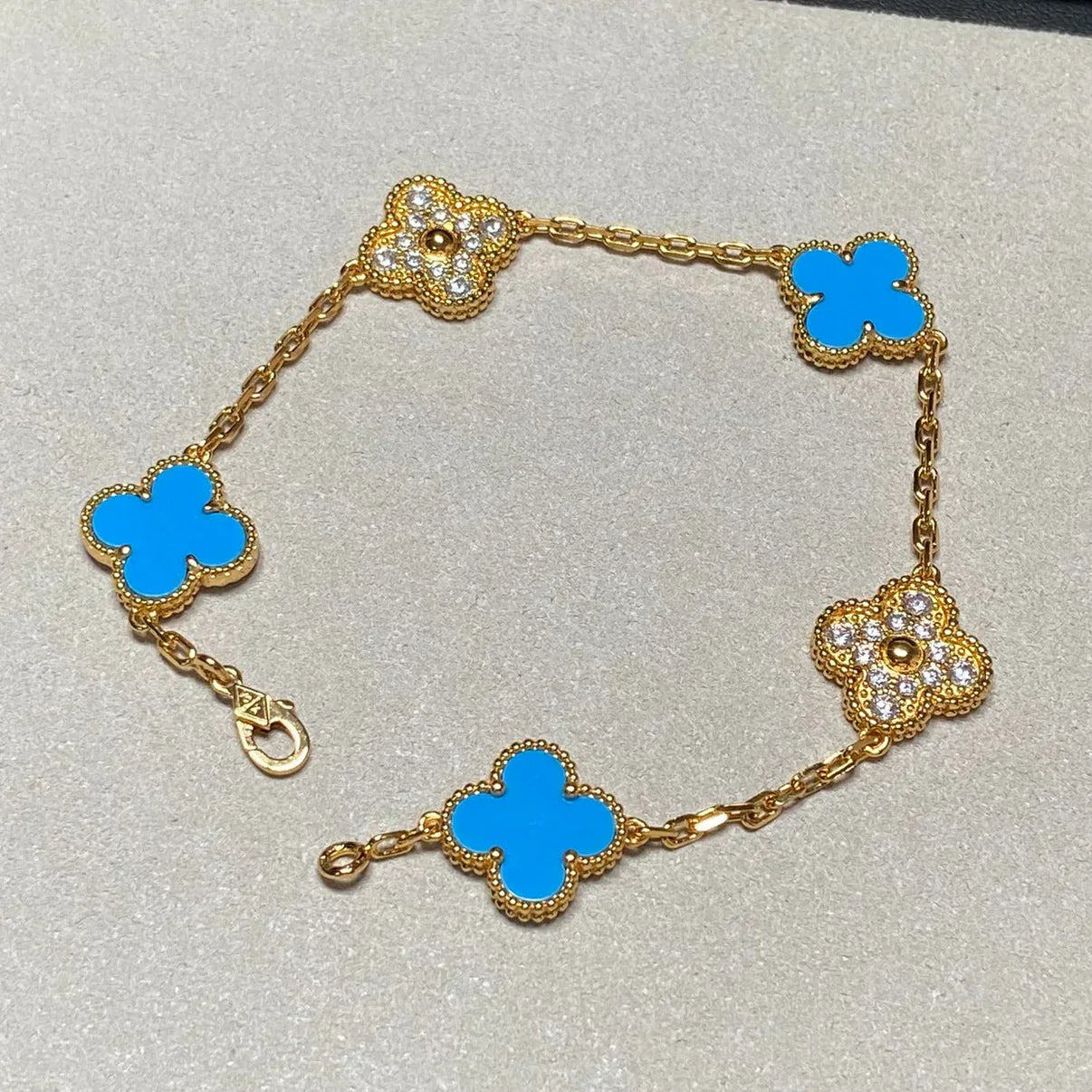 [Star Jewelry] CLOVER 5 MOTIF BLUE AGATE BRACELET COLLECTION