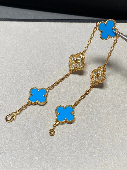 [Star Jewelry] CLOVER 5 MOTIF BLUE AGATE BRACELET COLLECTION