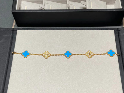 [Star Jewelry] CLOVER 5 MOTIF BLUE AGATE BRACELET COLLECTION