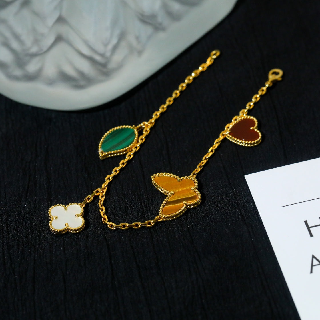 [Star Jewelry]LUCKY SPRING 5 MOTIF GOLD BRACELET