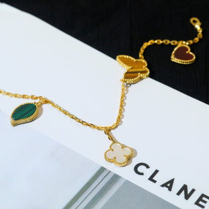 [Star Jewelry]LUCKY SPRING 5 MOTIF GOLD BRACELET