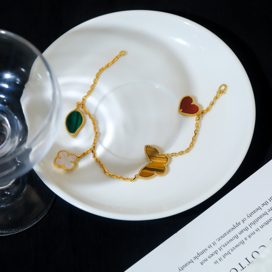 [Star Jewelry]LUCKY SPRING 5 MOTIF GOLD BRACELET