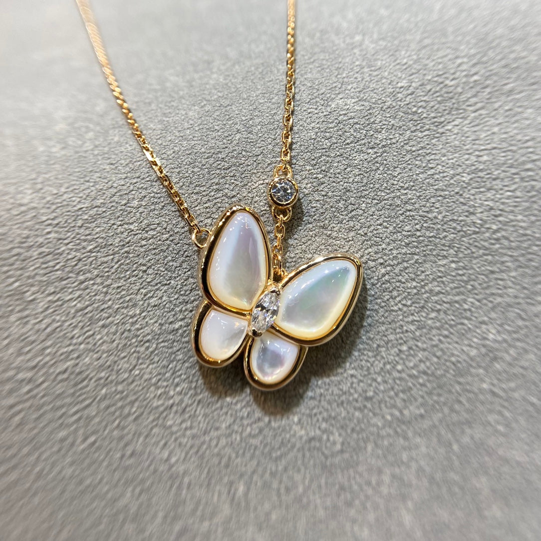 [Star Jewelry]BUTTERFLY MOP DIAMOND NECKLACE