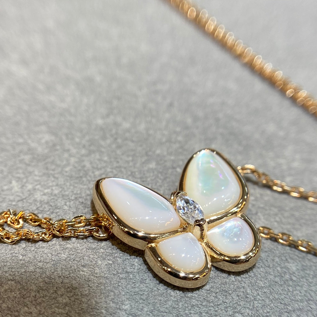 [Star Jewelry]BUTTERFLY MOP DIAMOND NECKLACE