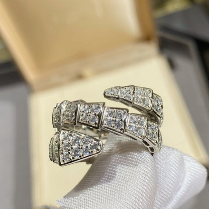 [Star Jewelry]SERPENTI DOUBLE RING SILVER DIAMOND PAVED