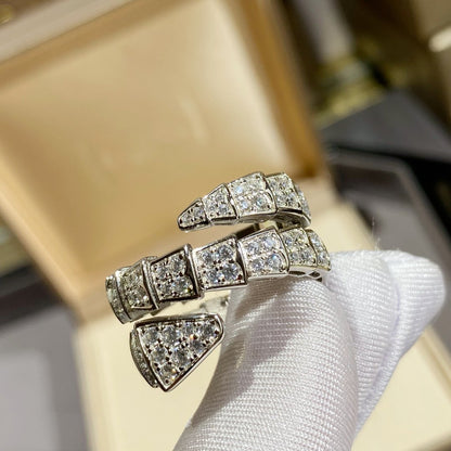 [Star Jewelry]SERPENTI DOUBLE RING SILVER DIAMOND PAVED
