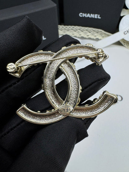 [Star Jewelry]26C Pink-White Enamel Ice Cream Cone Double C Brooch