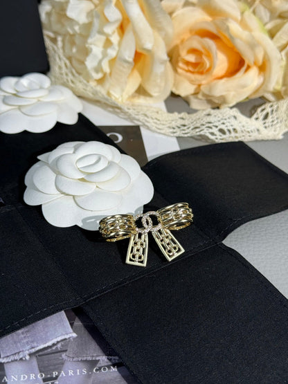 [Star Jewelry]25K Hollow Bow Brooch