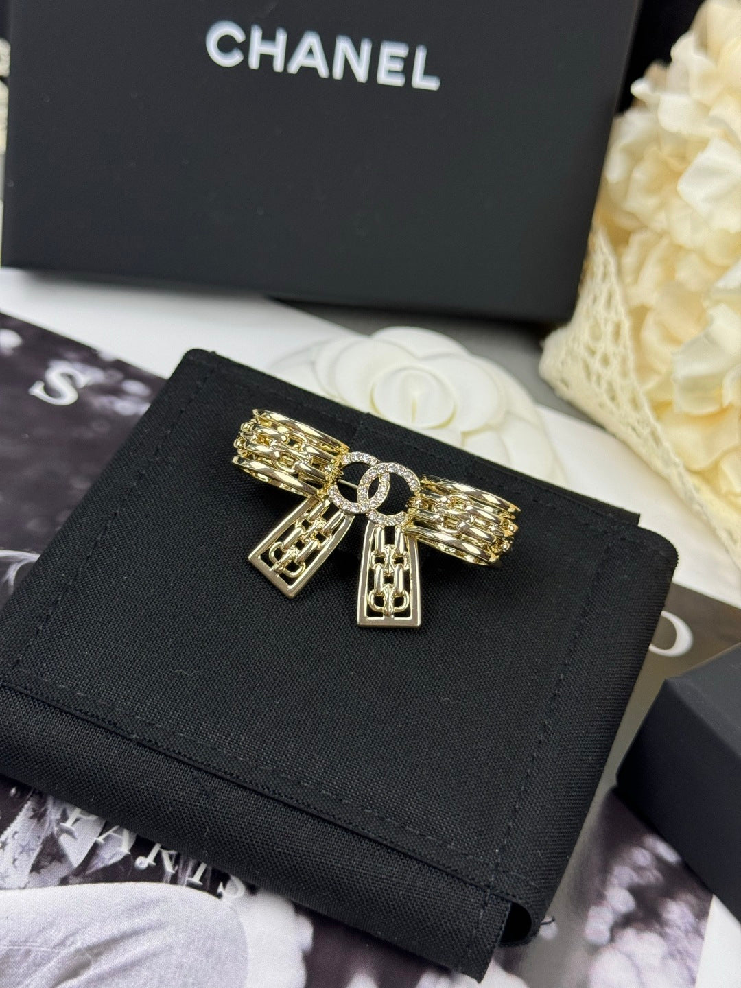 [Star Jewelry]25K Hollow Bow Brooch
