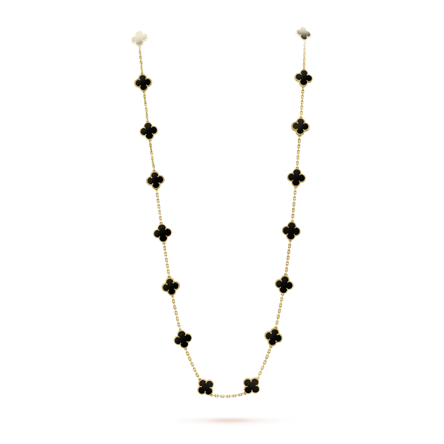 [Star Jewelry]CLOVER 20 MOTIFS ONYX NECKLACE