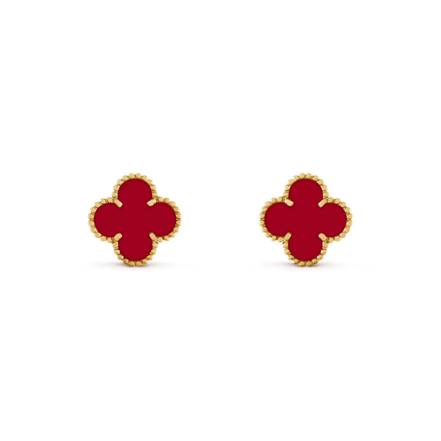 [Star Jewelry]CLOVER MEDIUM 1 MOTIFS CARNELIAN  EARRINGS