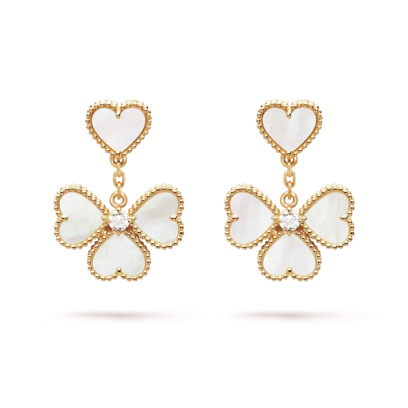 [Star Jewelry]CLOVER SWEET WHITE MOP EARRINGS